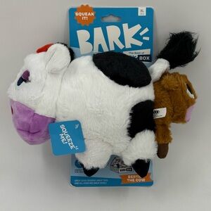 Bark Box " Bertha the Cow " Dog Toy Cow Giving Birth to Calf Extra Large NEW HTF